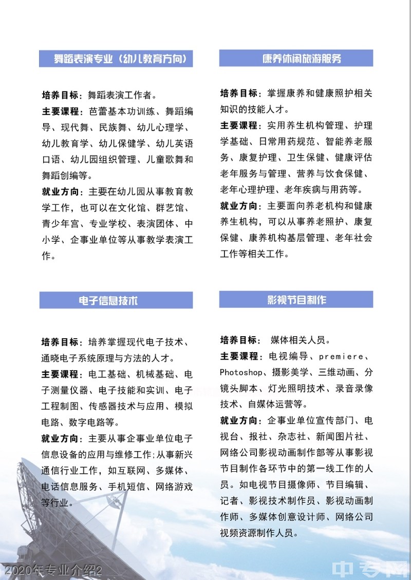 贵州省广播电影电视学校2020年专业介绍2