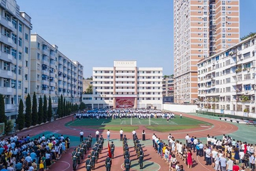 简阳市阳安中学升旗仪式