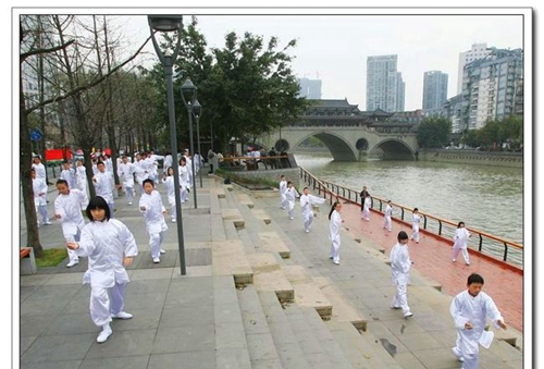 成都市盐道街外语学校太极推广活动2