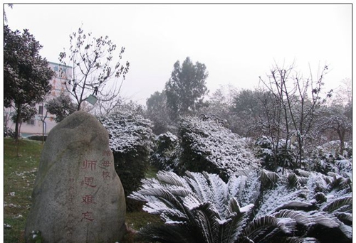 成都市盐道街外语学校校园雪景