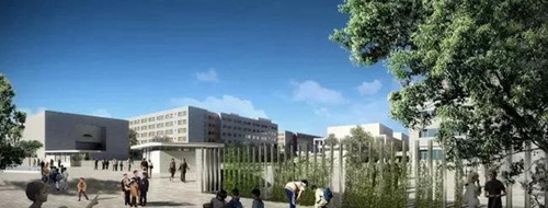成都市实验外国语学校校门小广场
