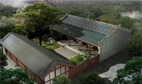 四川省新津中学绿瓦殿全景