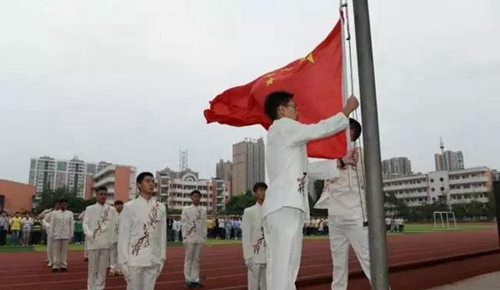 四川省大邑中学升旗仪式