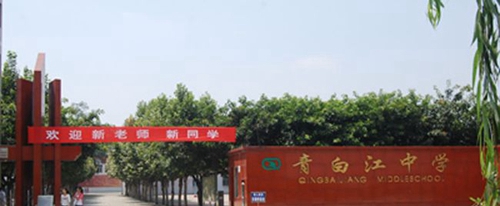 成都市青白江中学校园大门