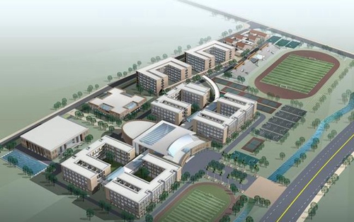 成都新津为明学校全景效果图