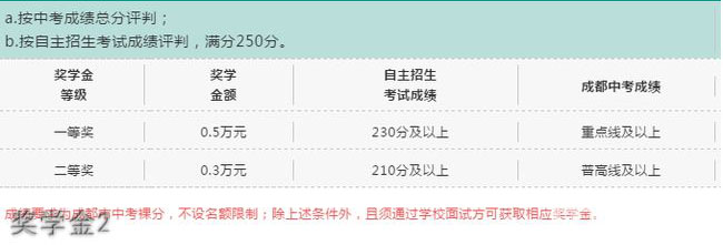 成都西雅美途外国语联合学校奖学金2