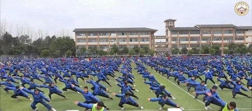青白江城厢中学武术操