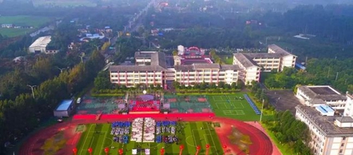 青白江城厢中学校园俯拍