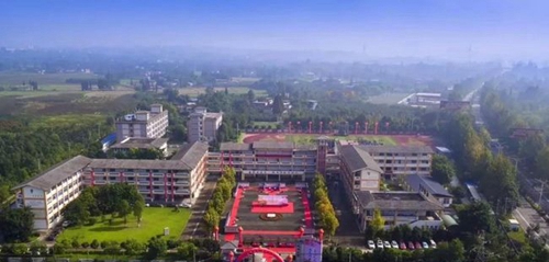 青白江城厢中学校园全景